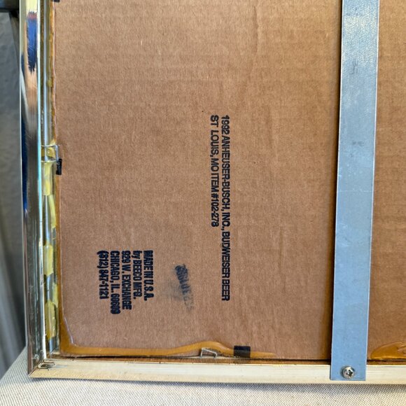 Vintage 1992 Budweiser Advertising Store Display Mirror Crappie Bass Fishing. - Picture 8 of 13